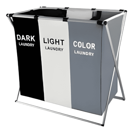 Cesto De Ropa Sucia Plegable De 3 Secciones